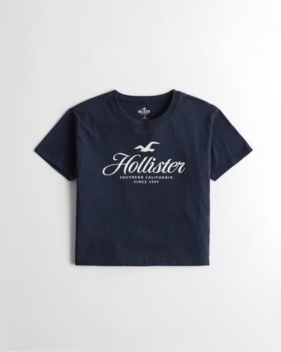 Hollister Easy Print Graphic Logo Tee - Blue