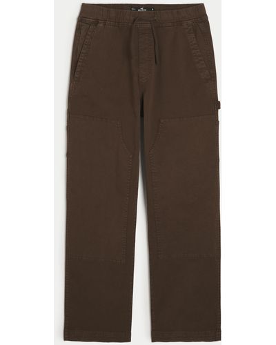 Hollister Straight Workwear Trousers - Brown