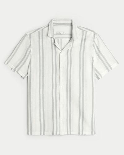 Hollister Short-sleeve Pattern Lace Shirt - White