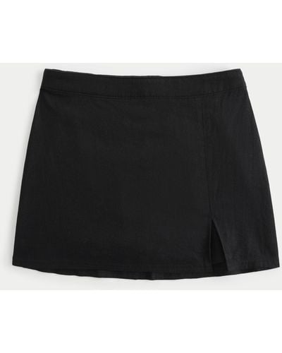 Hollister Linen Blend Mini Skirt - Black