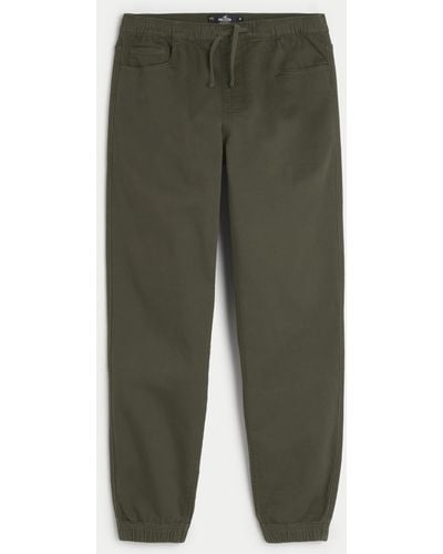 Hollister Relaxed Twill Joggers - Green