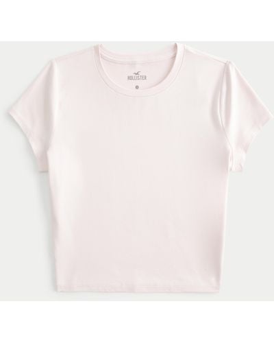 Hollister Soft Stretch Seamless Fabric Crew Baby Tee - Pink