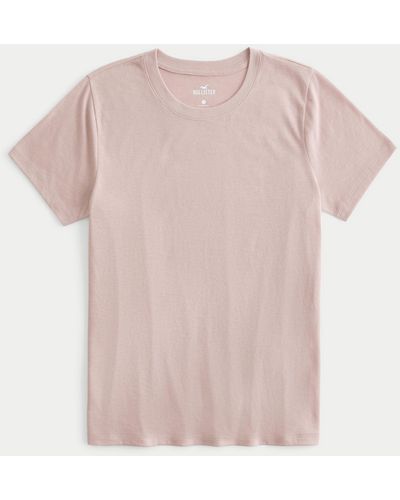 Hollister Longer-length Crew T-shirt - Pink