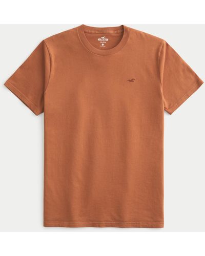 Hollister T-Shirt mit Rundhalsausschnitt und Symbol - Orange