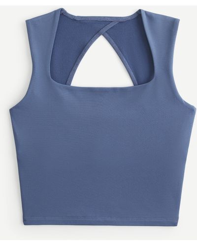 Hollister Soft Stretch Seamless Fabric Open Back Top - Blue
