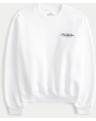 Hollister Easy Logo Crew Sweatshirt - White
