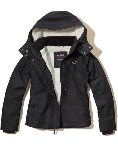 Hollister All-weather Sherpa Lined Jacket - Black