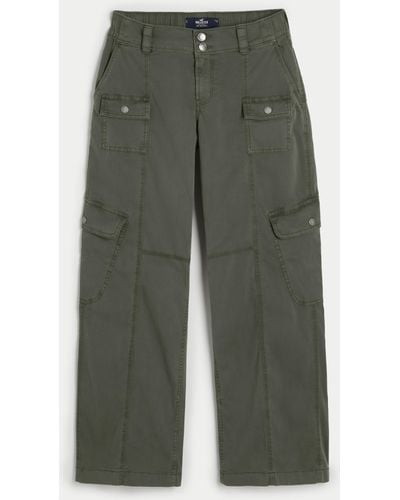 Hollister Low-rise Baggy Cargo Trousers - Green