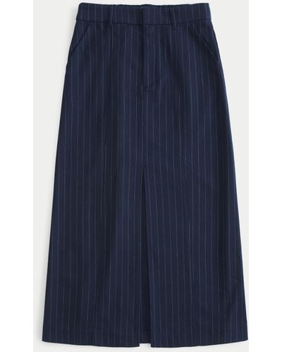 Hollister Tailored Maxi Skirt - Blue