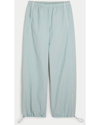Hollister Gilly Hicks Active Tipped Crinkle Parachute Trousers - Blue