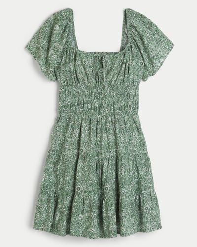 Hollister Short-sleeve Channelled Skort Dress - Green