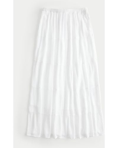 Hollister Tiered Maxi Skirt - White