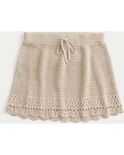 Hollister Crochet-style Cover Up Skirt - Natural