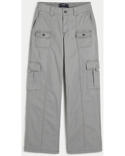 Hollister Low-rise Baggy 4-pocket Cargo Trousers - Grey