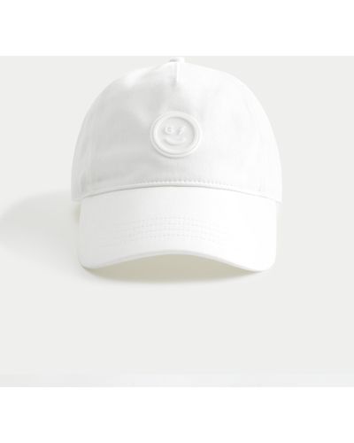 Hollister Gilly Hicks Logo Baseball Hat - White