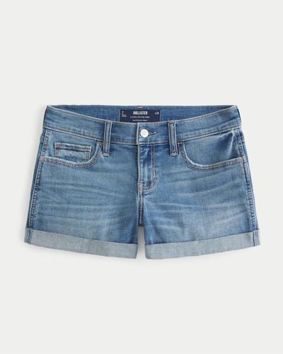 Hollister Low Rise Jeans-Shorts in mittlerer Waschung - Blau