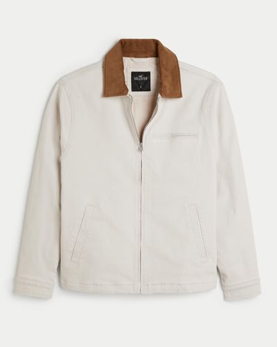 Hollister Flannel-lined Workwear Jacket - White