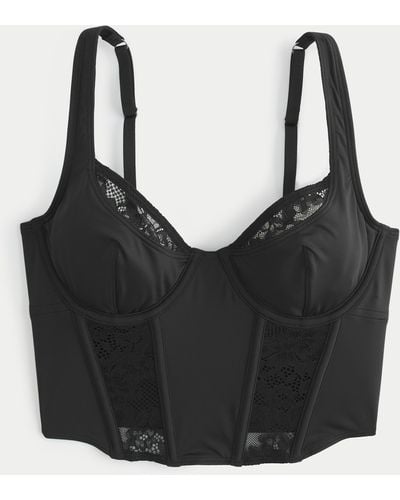 Hollister Gilly Hicks Micro-modal + Lace Bustier - Black