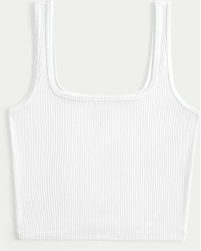 Hollister Ribbed Seamless Fabric Tank - White