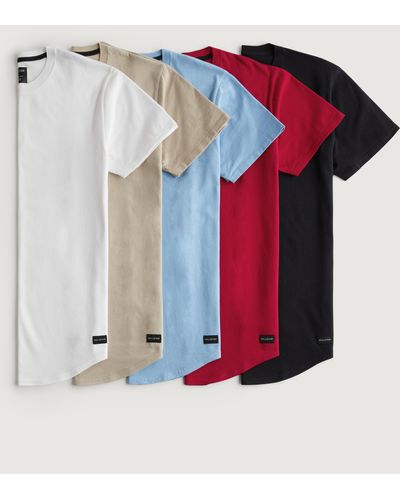 Hollister Longline Cotton T-shirt 5-pack - Multicolour