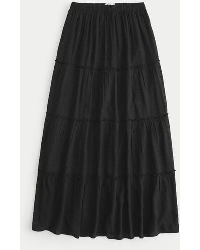 Hollister Tiered Maxi Skirt - Black