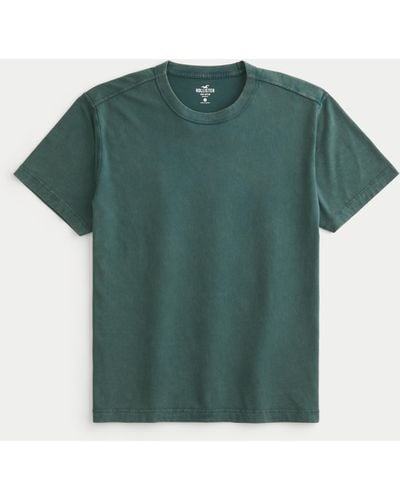 Hollister Relaxed Washed Cotton Crew T-shirt - Green