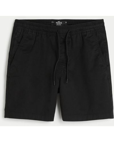 Hollister Twill Jogger Shorts 7" - Black
