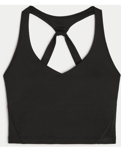 Hollister Gilly Hicks Active Recharge Strappy Back Plunge Tank - Black