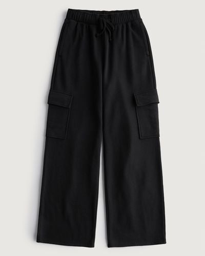 Hollister Gilly Hicks Active Jogging-Cargohose mit weitem Bein - Schwarz