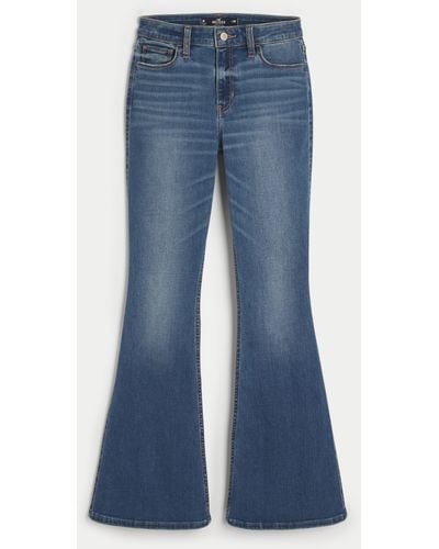 Hollister High-rise Medium Wash Flare Jeans - Blue