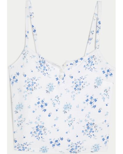 Hollister Gilly Hicks Ribbed Tank - Blue