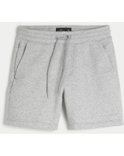 Hollister Fleece-Shorts mit Logo, 18 cm - Grau