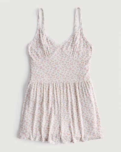 Hollister Gilly Hicks Ribbed Jersey Romper - Multicolour