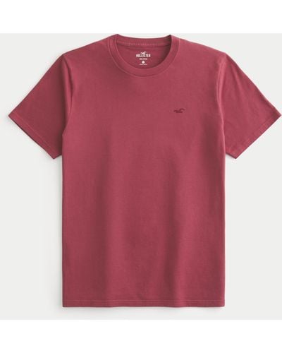 Hollister T-Shirt mit Rundhalsausschnitt und Symbol - Rot