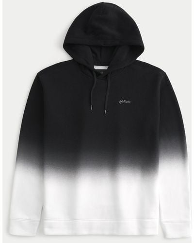 Hollister Relaxed Ombre Logo Hoodie - Black