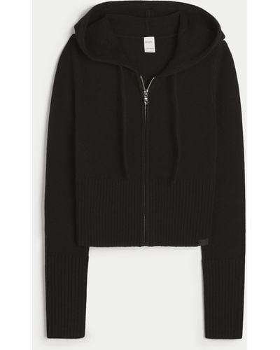 Hollister Gilly Hicks Sweater-knit Zip-up Hoodie - Black
