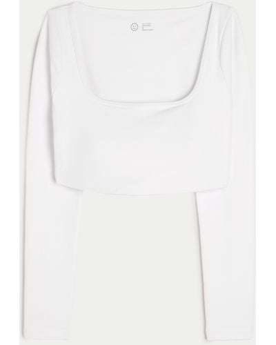 Hollister Gilly Hicks Active Recharge Ultra-crop Long-sleeve Top - White