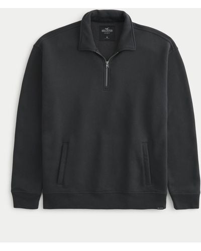 Hollister Lässiges Sweatshirt mit kurzem Reißverschluss - Schwarz