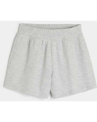 Hollister Gilly Hicks Cosy Waffle Shorts - White