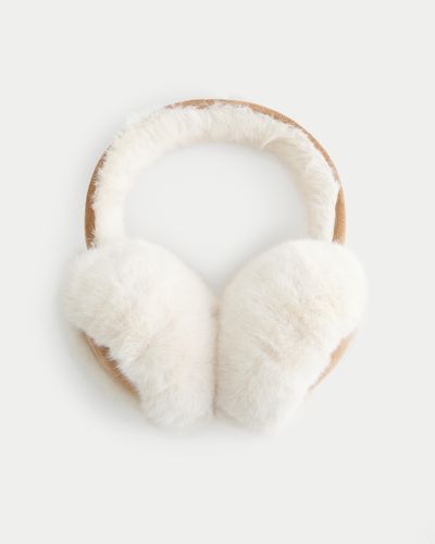 Hollister Cosy Faux Fur Earmuffs - White