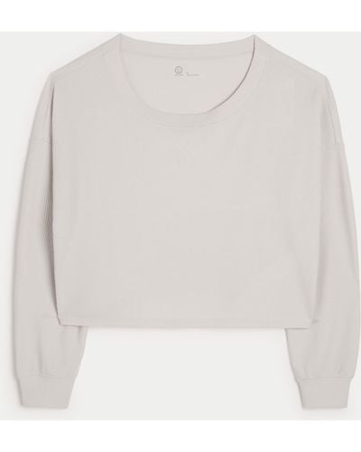 Hollister Gilly Hicks Waffle Off-the-shoulder Top - White