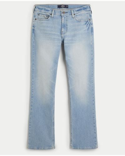 Hollister Bootcut-Jeans in heller Waschung - Blau