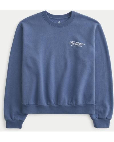 Hollister Easy Logo Crew Sweatshirt - Blue