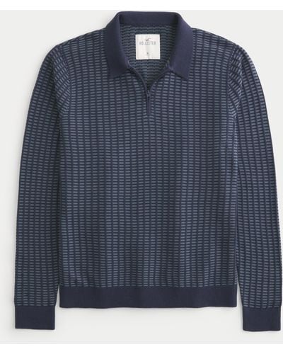 Hollister Pullover-Polo mit kurzem Reißverschluss - Blau