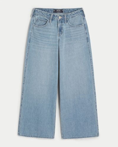 Hollister Low-rise Light Wash Super Baggy Jeans - Blue