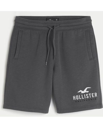 Hollister Fleece Logo Shorts 9" - Grey