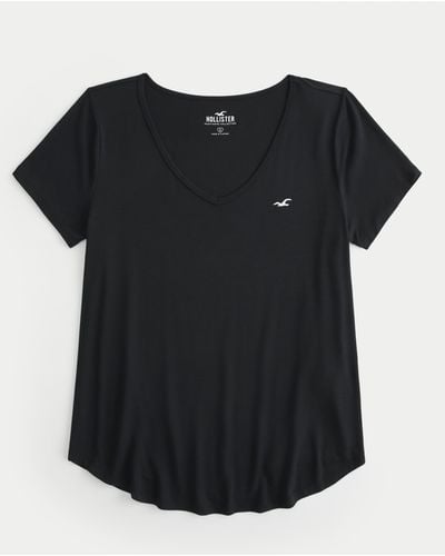 Hollister Easy V-neck Icon T-shirt - Black