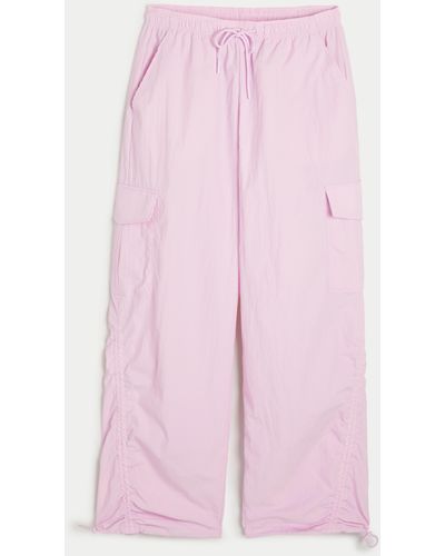 Hollister Gilly Hicks Adjustable Hem Cargo Trousers - Pink