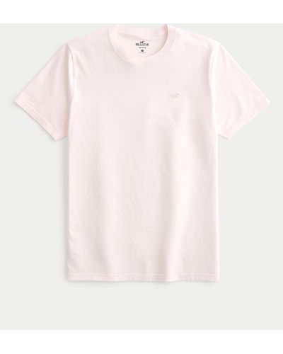 Hollister Baumwoll-T-Shirt mit Rundhalsausschnitt und Symbol - Pink