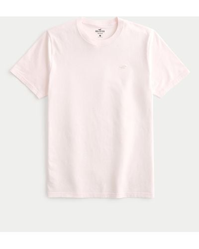 Hollister Baumwoll-T-Shirt mit Rundhalsausschnitt und Symbol - Pink